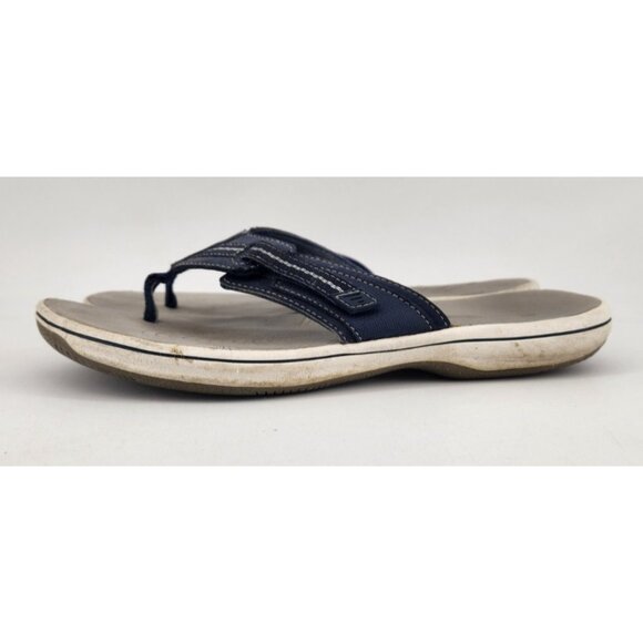 Clarks Cloudsteppers Women's Size 9 M Navy Blue T Strap Thong Sandals Flip Flops - Picture 4 of 11